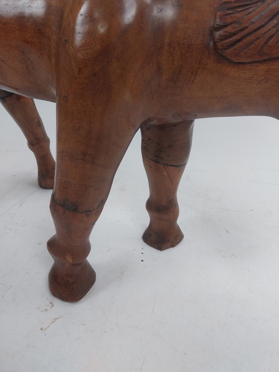 Image 1 of 1 teakhouten ezel. Handwerk 1970's 