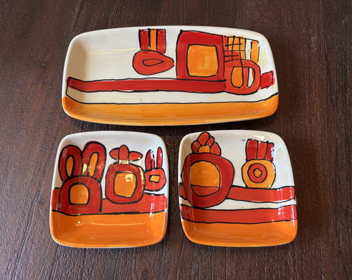 Retro serveerschalen, vintage