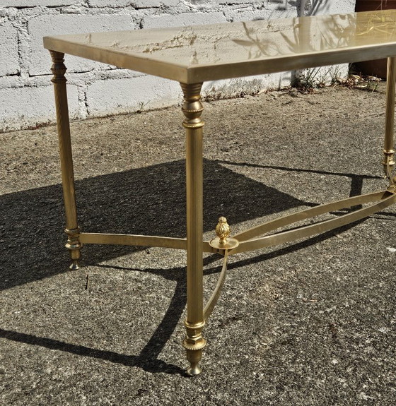 Image 1 of French Vintage Marble Coffee Table-Maison Jansen Cocktail Table-Lounge Table Hollywood Regency Style-70s