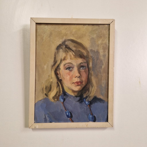 Oil on canvas Mari Trappeniers antique painting