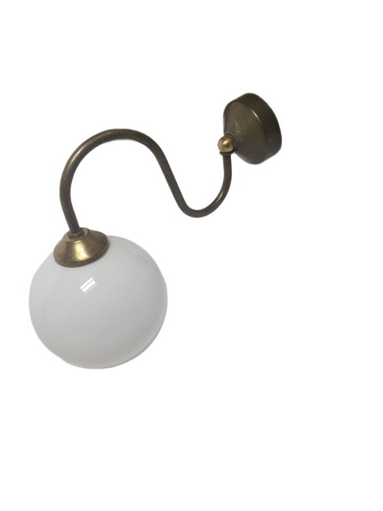 Art Deco wandlamp, Polen, jaren 1950 – Wandlampen, Glass, Metal (photo 5 of 7)