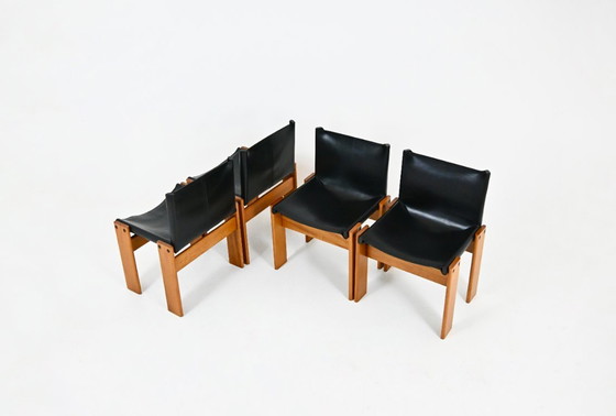 Image 1 of Chaises de salle à manger Monk par Afra & Tobia Scarpa pour Molteni, 1970, ensemble de 4