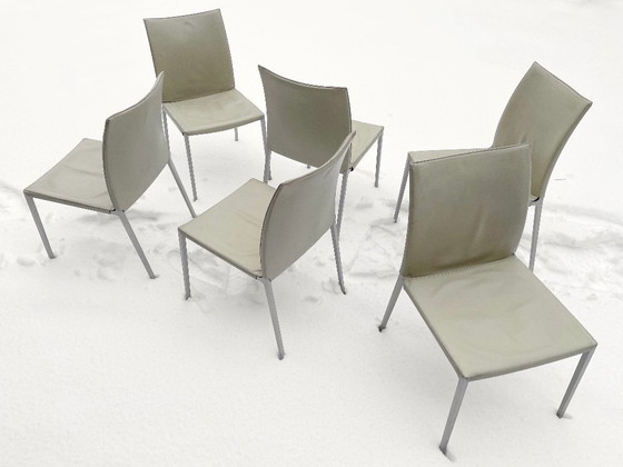 Image 1 of 6x Zanotta LIA eetkamerstoelen ivory