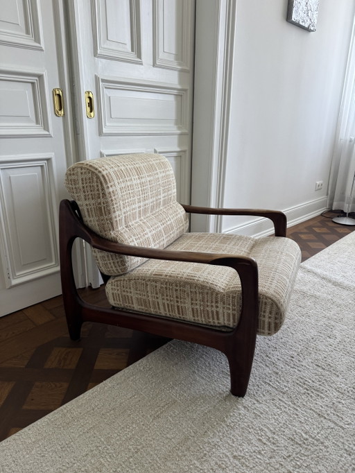 Fauteuil lounge en teck, style mid-century, design danois