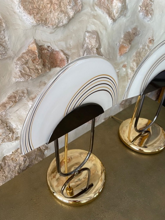 Image 1 of Paire de lampe de table par ZONCA en verre de Murano , Italie 1980