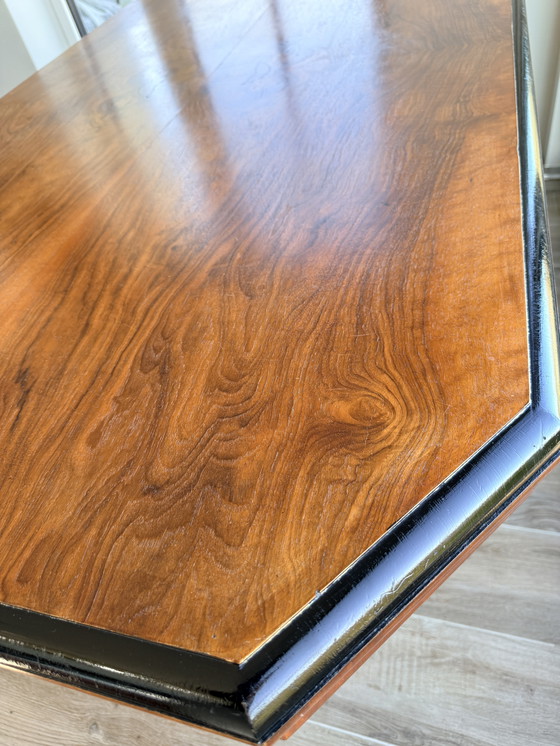 Image 1 of English Art Deco Style Dining Table – London  – Walnut Veneer