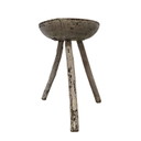 Sgabello da latte antico francese dipinto di bianco