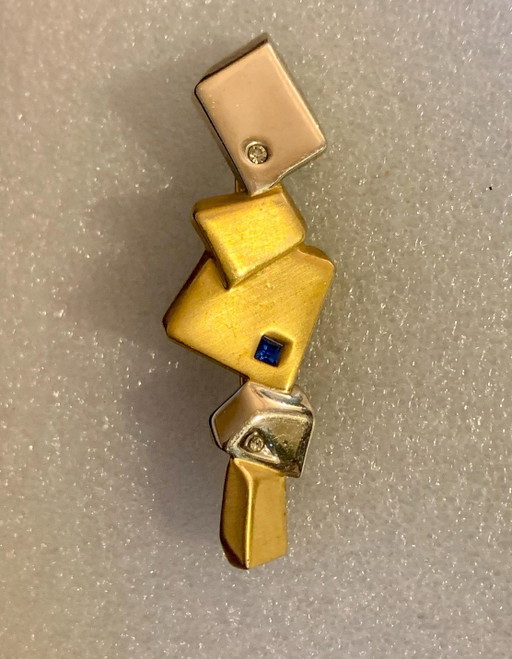 Broche modernista vintage — Lapponia Spirit, estilo escandinavo, pieza rara – cadeaus, Metal