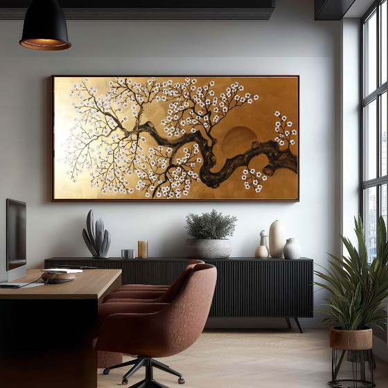 Sakura J522 - Groot Origineel Schilderij – Schilderijen & Tekeningen, Canvas (photo 9 of 18)