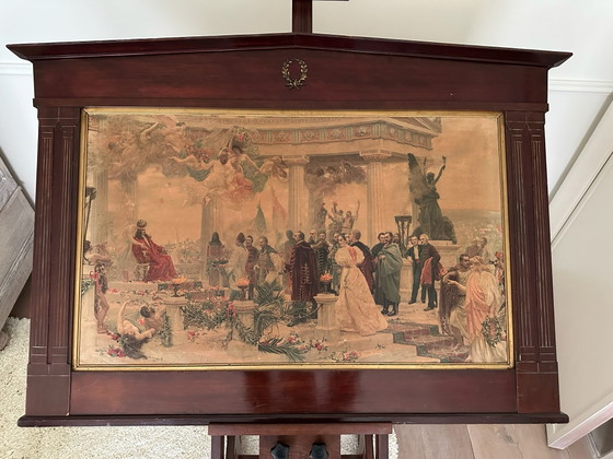Dipinto Biedermeier con cornice originale – Mato Bukovac, Arte, Metallo, Legno (photo 2 of 15)
