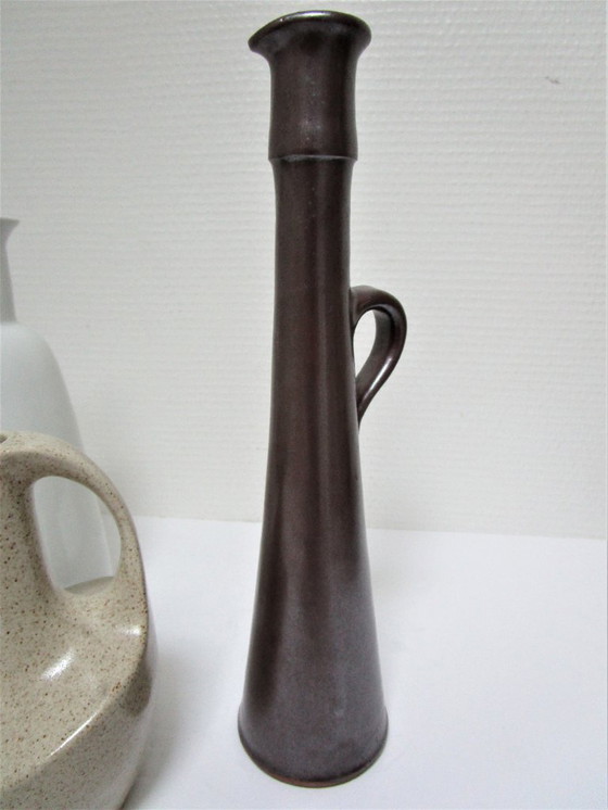 Image 1 of three soliflore vases stoneware ceramic vintage porcelain