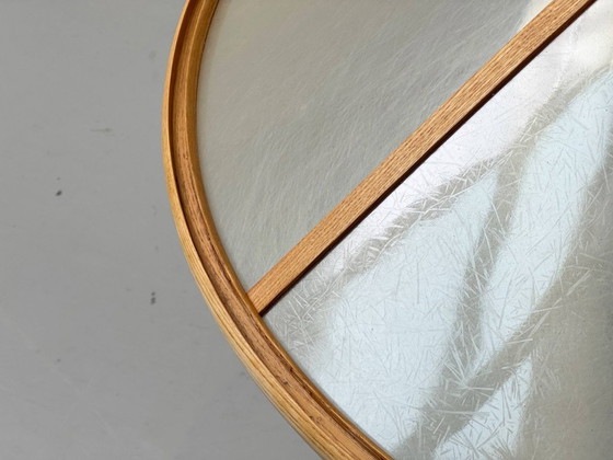 Image 1 of Lampada da soffitto in fibra di vetro e legno di Giovanni Offredi per MC Selvini, Italia, anni '70