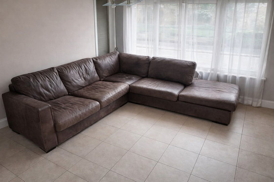 Image 1 of Divano angolare in pelle di bufalo - molto comodo - condizioni impeccabili