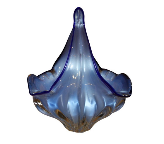 1960s Murano glass handled bowl / serving basket – Blue – Like new – Decorative Objects (photo 4 of 5)