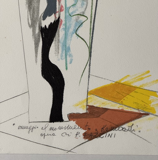 Sandro Trotti silkscreen print, 50x70cm, homage to Kennedy, abstract, modern
