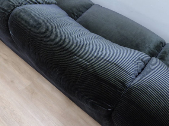 Image 1 of Divano vintage Cassina Maralunga a 3 posti in velluto blu e verde degli anni '80