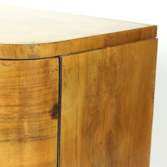 Art Deco Bedside Tables by Jindřich Halabala for UP Závody, 1930s, Nightstands, Wood, Brown (photo 10 of 17)