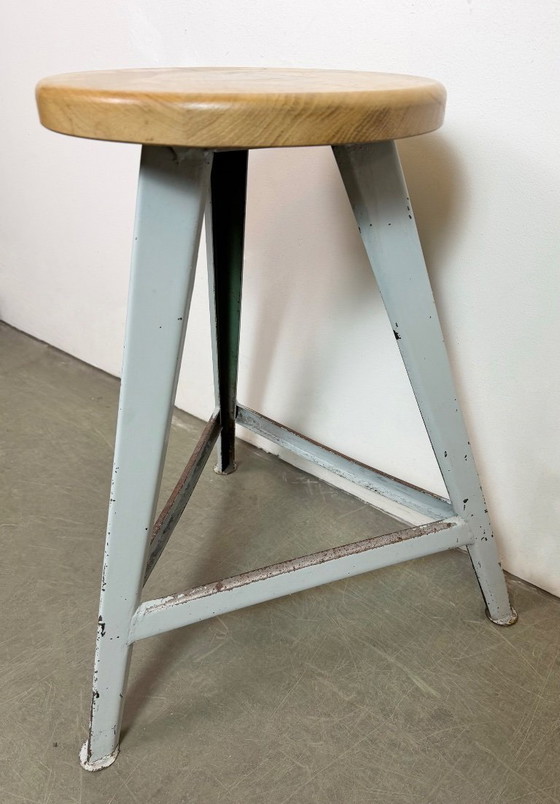 Image 1 of Grey Industrial Workshop Stool, 1960s