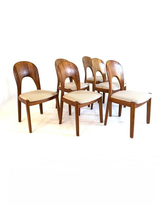 Image 1 of 6x 'Sedia Morten' restaurata, Koefoeds Hornslet '70