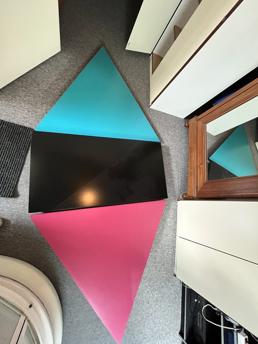 Dining table magenta/aquamarine - 6 pers.