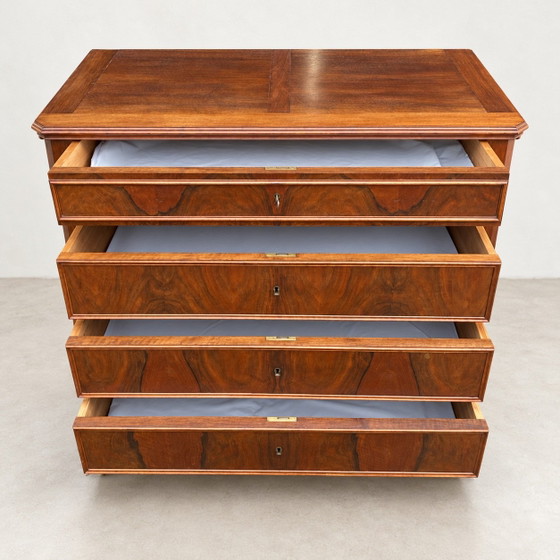 Louis-Philippe style walnut chest of drawers with four drawers, Wood, Brown (photo 3 of 10)