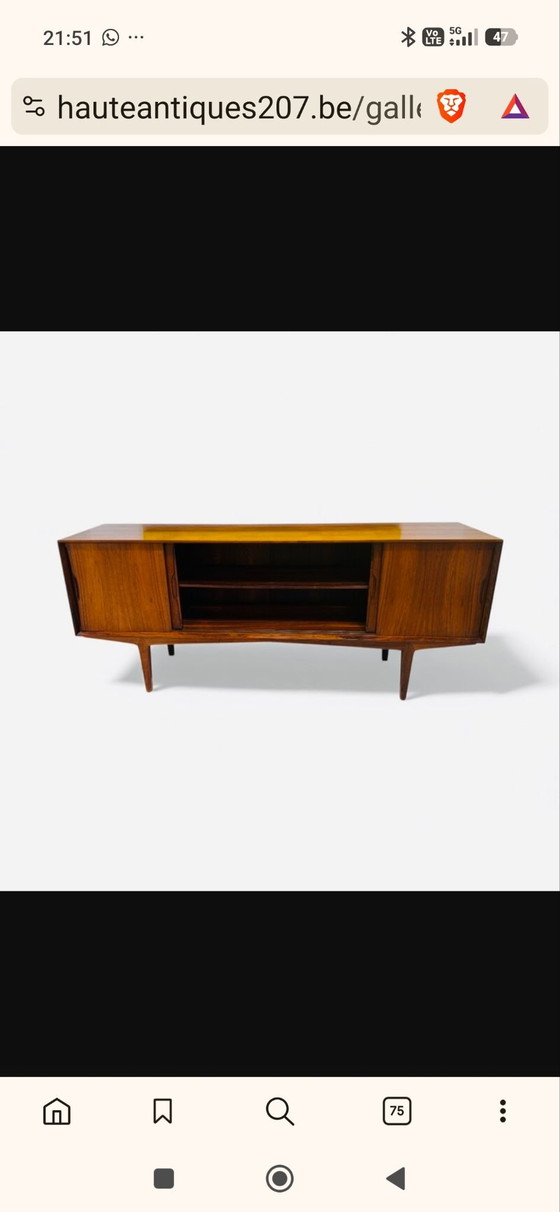 Rosewood Sideboard Knud Nielsen 1970 Denmark, High Boards, Brown (photo 5 of 6)