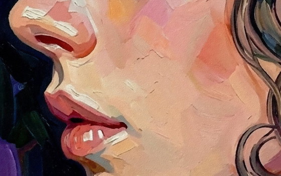 Image 1 of Impressionist painting on acrylic canvas "The Siamese Twins" / (80x80 cm)