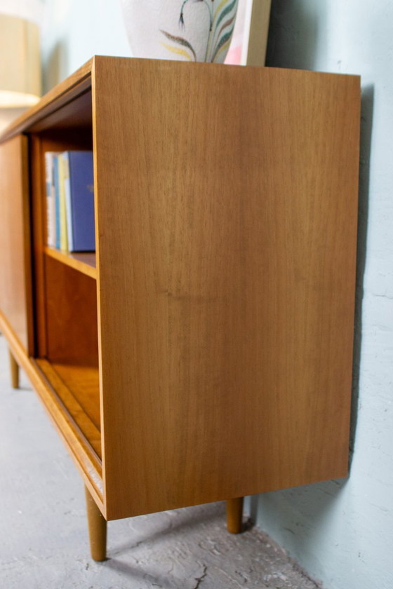 Image 1 of Vintage sideboard chest of drawers shelf teak nut mid century 60s