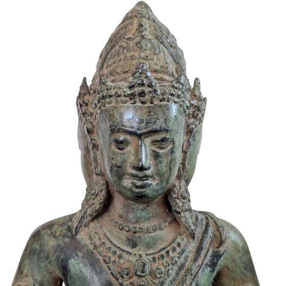 Kosmische Meisterschaft & Schutz – Trimukha Maheshvara – Bildhauerei, Bronze, Gold (photo 9 of 10)