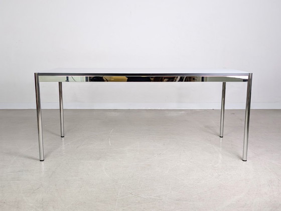 Image 1 of Escritorio USM Haller original, mesa de comedor blanca, mesa de diseño