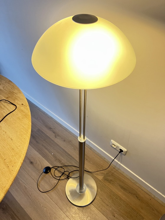 Lampada da terra WOFI Moderna / Uplighter – Fungo Nichel Opaco & Vetro Latte – Wofi Leuchten, Lampade da terra (photo 2 of 8)