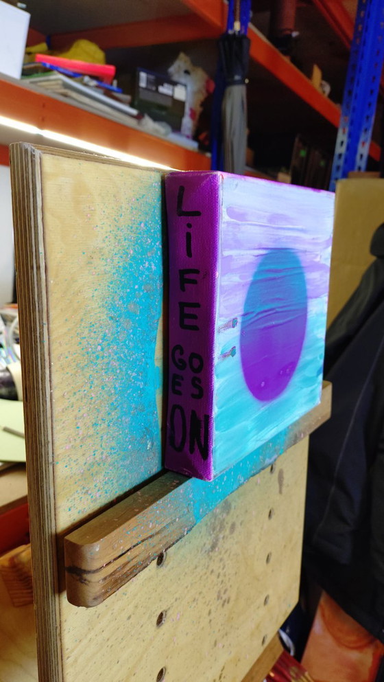 Image 1 of Life Goes On - visual philosophy using acrylic graffiti and stencils