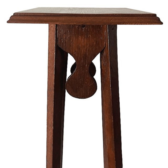 Image 1 of Hochwertiger antiker niederländischer Jugendstil-Pflanztisch aus Teakholz, 1900er Jahre