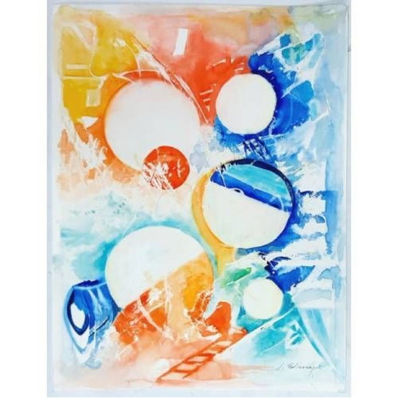 Image 1 of Watercolor painting, August, 41 cm by 31 cn