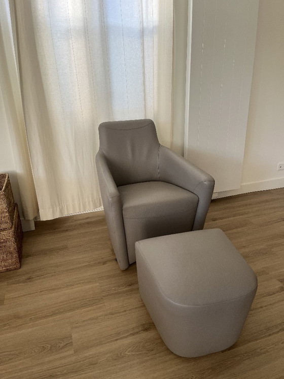 Sillón de piel Leolux con otomana original – Senso Mist – Sillones, Leather (photo 5 of 5)