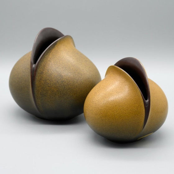 Image 1 of Rosenthal Uta Feyl Venus keramische vaas duo 14cm + 12cm & Karl Scheid bord jaren 80