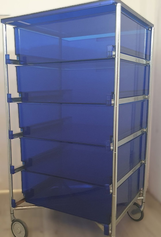 Image 1 of Original Kartell Mobil 5-Drawer Unit (Cobalt Blue) Antonio Citterio in Showroom Condition