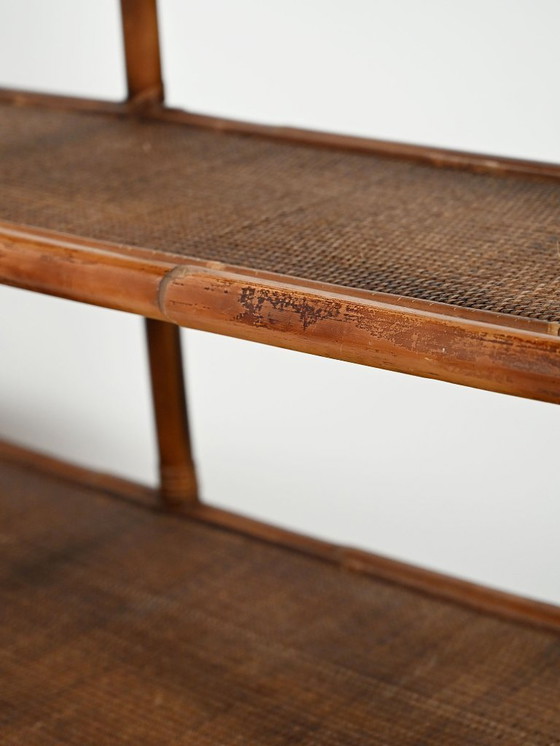 Image 1 of Librería de bambú y ratán de los años 60