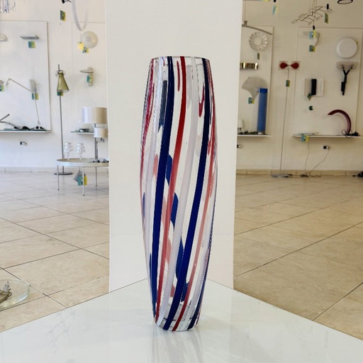 Vintage Murano vaas uit de jaren 80, veelkleurig, Italiaans design, Venetië, 55 cm – plantenbak, Murano Glass (photo 2 of 8)