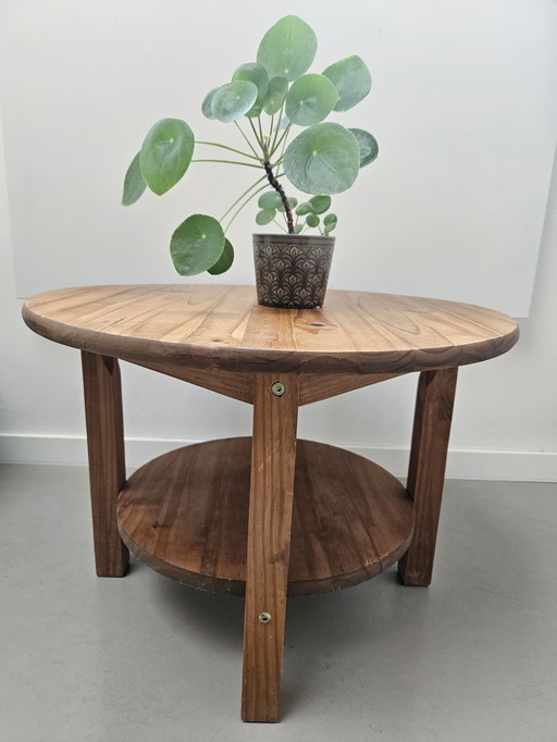 Vintage Scandinavian solid pine side table
