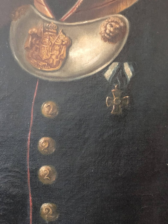 Image 1 of Grand portrait militaire ancien d'un baron allemand, 1870