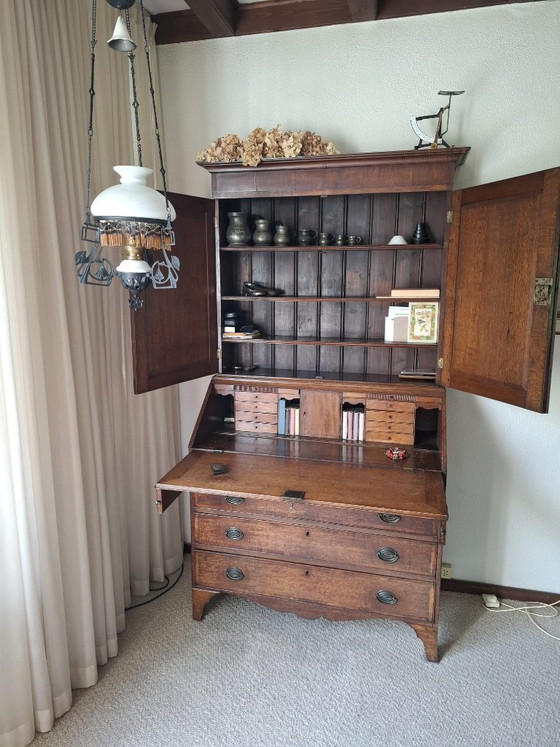 Image 1 of Scrivania antica con mobiletto superiore