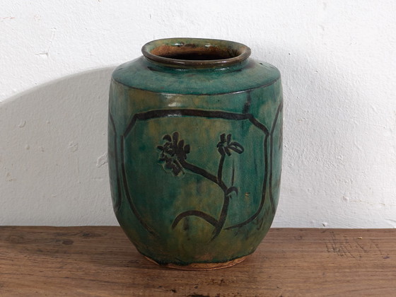 Jarrón asiático antiguo con detalles florales (c.1820) #14 – Jarrones (photo 28 of 40)