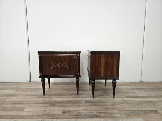 Coppia di comodini in rovere anni '60 con piani in vetro – Wood (photo 5 of 17)