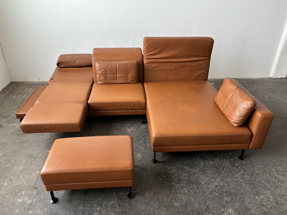 Image 1 of Brühl Moule designer corner sofa couch leather cognac