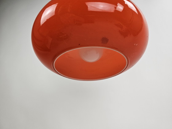 Image 1 of Set di lampade a sospensione arancioni in vetro Peill & Putzler