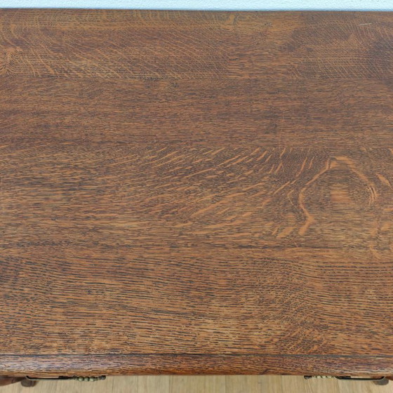 Wooden Chest of Drawers, Bathroom Cabinet with Three Drawers, Metal, Brown, Vintage (photo 10 of 12)