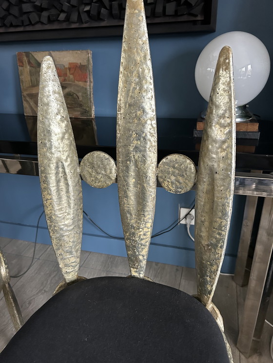 Image 1 of paire de chaises en tôle martelée