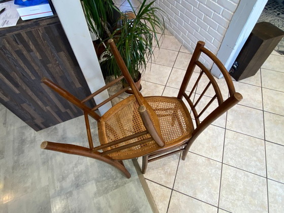 Image 1 of Coppia N1 di sedie antiche in canna e legno del 1900