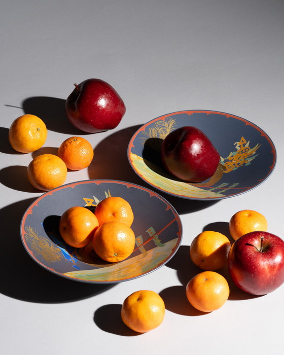 Image 1 of Duo „Liguria“ Gilbert Portanier Rosenthal Künstler Porzellanschale Servierteller